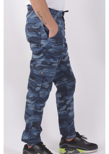Slim Fit,bel ve Paça Lastikli,kargo Cepli Kamuflaj Desen PANTOLON-91000