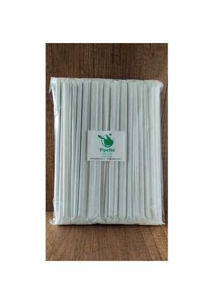 Kağıt Sargılı Kraft Kağıt Pipet 20CM 100 Adet