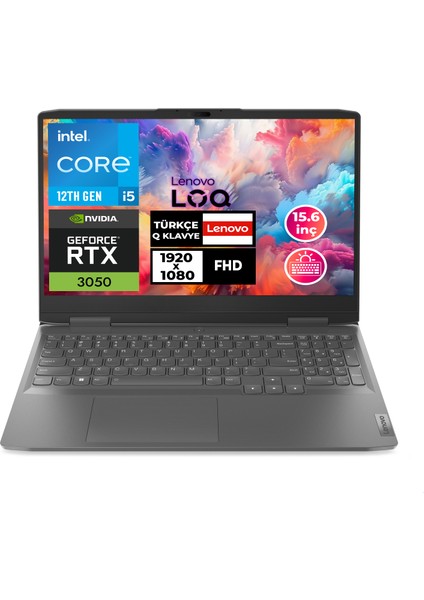 Loq 15IRH8 I5-12450H 32GB 512GB SSD 6 GB RTX3050 15.6" Fhd Freedos Laptop 82XV00WYTX 002