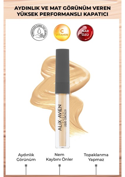 Aydınlık Görünüm Sağlayan Yoğun Likit Göz Altı Kapatıcısı - Liquid Concealer 107 Warm Desert