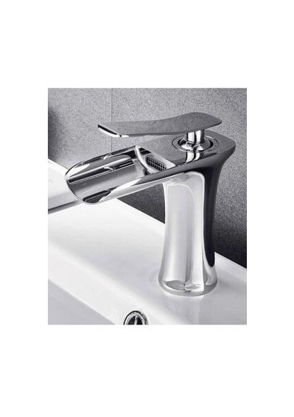 Banyo Lavabo Batarya Şelale Model Krom