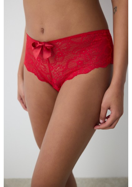 Bow Rusty Kırmızı Hipster Külot
