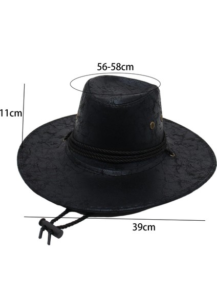 Cosplay Yürüyüş Alışveriş Için Kovboy Şapkası Trendy Yaz Açık Güneşlik Şapka Siyah (Yurt Dışından) fırsatları