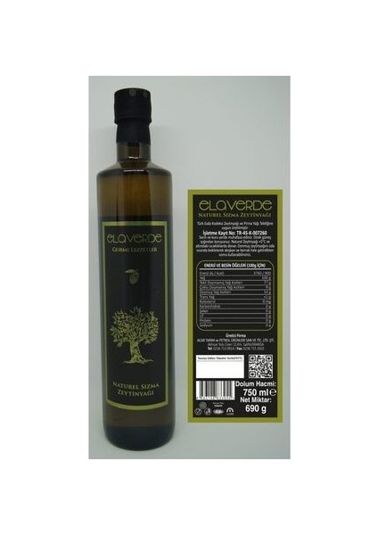 Naturel Sızma Zeytin Yağı Gurme Serisi 750ML