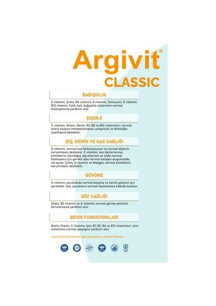 Classic 3'lü L-Arginin, Multivitamin, Multimineral Şurup 150 ml - Doğal Portakal ve Vanilya Aromalı indirimleri