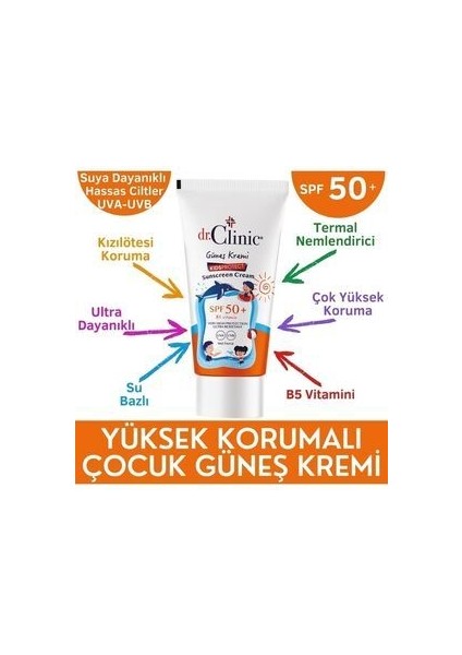 Güneş Koruyucu Çocuk Kremi SPF 50+ Ultra Koruma 50 ml B5 Vitamini İçerir modelleri