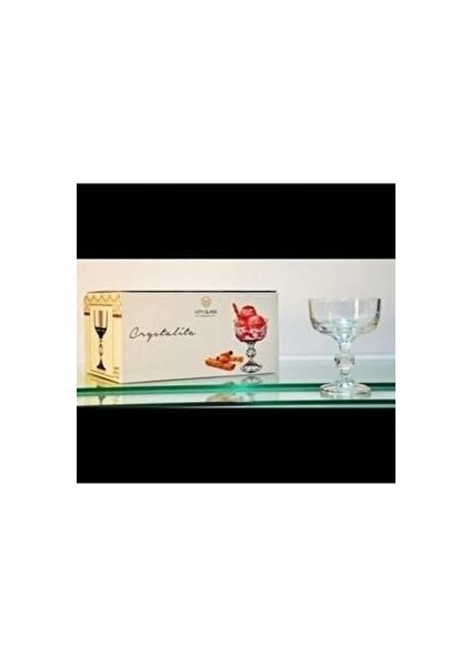 Cıtyglass Magnolya ve Dondurma Kasesi Cam 6 Lı Ayaklı