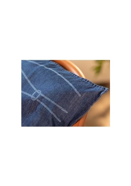 Knotted Denim Kırlent Kılıfı 45X45 cm Indigo fiyatları