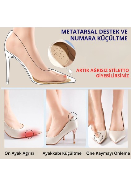 Ayakkabı Küçültme Pedi, Deri, Yüksek Topuklu Stiletto Ayakkabı Kaydırmaz Tabanlığı, 1 Çift