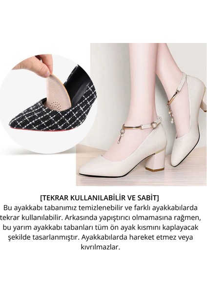 Ayakkabı Küçültme Pedi, Deri, Yüksek Topuklu Stiletto Ayakkabı Kaydırmaz Tabanlığı, 1 Çift