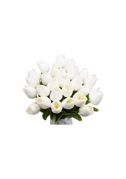 Yapay Çiçek Islak Lale Gerçeksi Doku 10LU Beyaz fiyatları