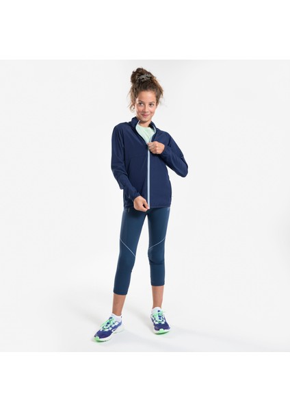 Kiprun Çocuk Koşu Rüzgarlığı - Lacivert/Gri - Kiprun Wind Jacket Jr