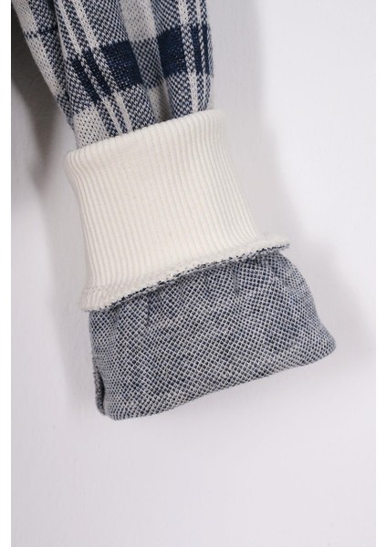 Ekose Desenli Kapüşonlu Lacivert Renk Erkek Çocuk Gömlek fırsatları