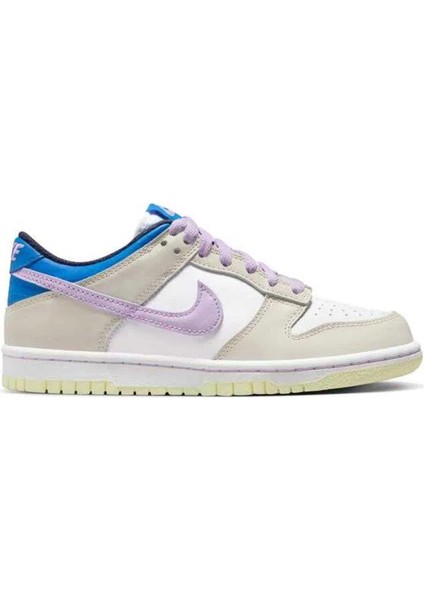 Dunk Low Gs Leather Unisex Sneaker Hakiki Deri Beyaz Mor Günlük Spor Ayakkabı