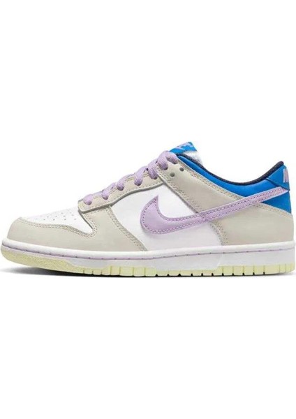 Dunk Low Gs Leather Unisex Sneaker Hakiki Deri Beyaz Mor Günlük Spor Ayakkabı