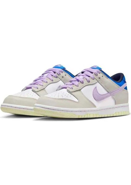 Dunk Low Gs Leather Unisex Sneaker Hakiki Deri Beyaz Mor Günlük Spor Ayakkabı