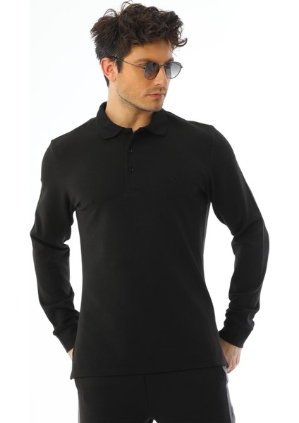 Polo Tişört Uzun Kollu Erkek Slim Fit