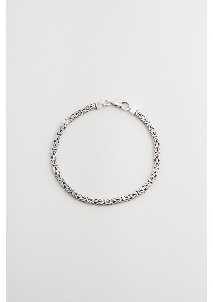 Klasik Gümüş Erkek Kral Zincir Bileklik