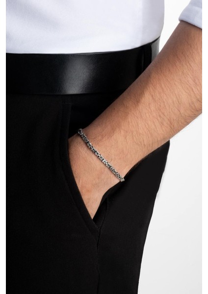 Klasik Gümüş Erkek Kral Zincir Bileklik modelleri