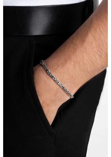 Klasik Gümüş Erkek Kral Zincir Bileklik fırsatları