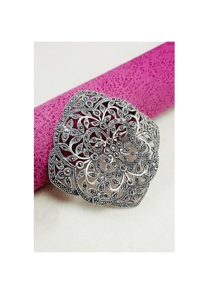 925 Ayar Gümüş Markazit Broş-Kolye Ucu