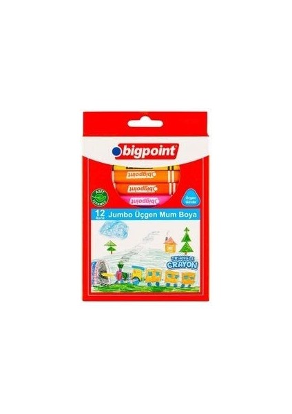 Jumbo Üçgen Mum Boya 12 Renk 12'li Paket