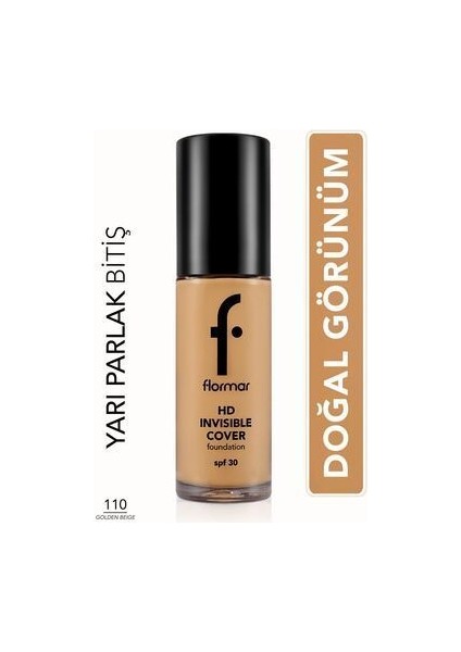 Doğal Bitişli Fondöten- Invisible Cover Hd Fdt. - 110 Golden Beige - 8682536059152