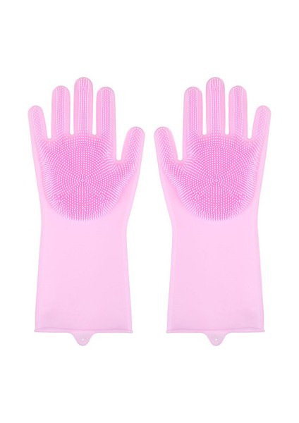 Pembe 1 Çift Tarzı Yjbd 65GPCS Çok Fonksiyonlu Eldiven Silikon Eldiven Bulaşık Eldiveni Araba Yıkama Eldiveni Kaymaz Yüksek Esneklik (Yurt Dışından)