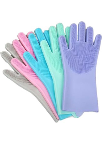 Pembe 1 Çift Tarzı Yjbd 65GPCS Çok Fonksiyonlu Eldiven Silikon Eldiven Bulaşık Eldiveni Araba Yıkama Eldiveni Kaymaz Yüksek Esneklik (Yurt Dışından)
