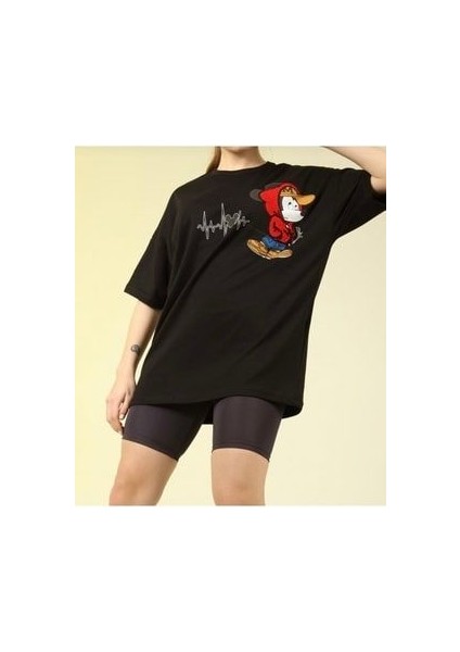 Siyah Mickey Baskılı T-Shirt fiyatları