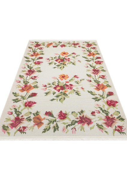 Elista Els 100 Cream Multy Özel Kaymaz Tabanlı Yıkanabilir Pamuk Tabanlı Baskı Halı fiyatları