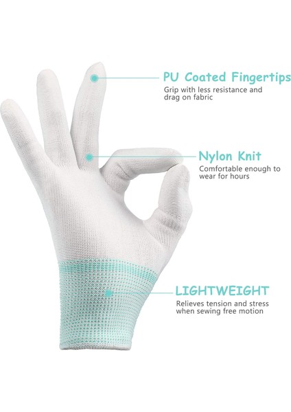 4 Adet M Tarzı Serbest Dikiş Eldiveni 2 Çift Serbest Dikiş Eldiveni - Beyaz Naylon Dikiş Eldiveni, Tutma Ucu ile Zanaat ve Quilter Için (Yurt Dışından) indirimleri