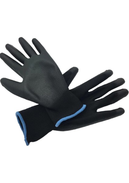 Siyah 20 Çift Stili S Beden Naylon Güvenlik Kaplamalı Eldiven Bahçe Işleri Iş Koruma Inşaat Işçileri Koruyucu Eldiven Kaplama Makine Iş Eldivenleri (Yurt Dışından) fırsatları