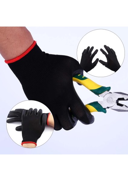 Siyah 20 Çift Stili S Beden Naylon Güvenlik Kaplamalı Eldiven Bahçe Işleri Iş Koruma Inşaat Işçileri Koruyucu Eldiven Kaplama Makine Iş Eldivenleri (Yurt Dışından) indirimleri