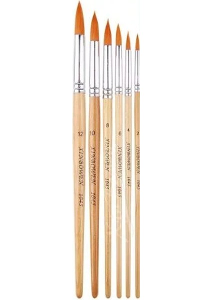Sırlama Fırçası 6 Lı Set - Yuvarlak Ağızlı