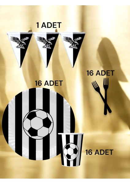 16 Kişilik Beyaz Siyah Taraftar S Paket - Doğum Günü Parti ve Eğlenceli Etkinlikler fiyatları