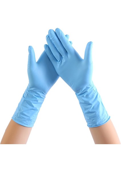 Mavi 20 Adet Tarzı M Boyutu Tek Kullanımlık Kauçuk Nitril Lateks Ev Işleri Mutfak Uzatılmış ve Kalın Temiz Eldivenler (Yurt Dışından) fiyatları