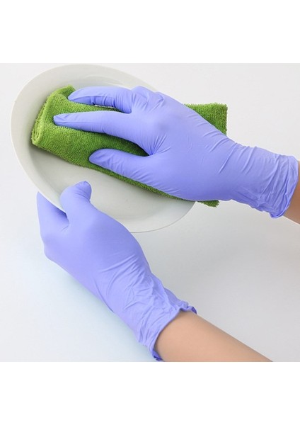 Mor-50 Adet Tarzı Xl Boyutu Nitril Eldiven Latex Temizlik Gıda Eldiveni Evrensel Ev Bahçe Temizlik Eldiveni Ev Temizliği Kauçuk (Yurt Dışından)
