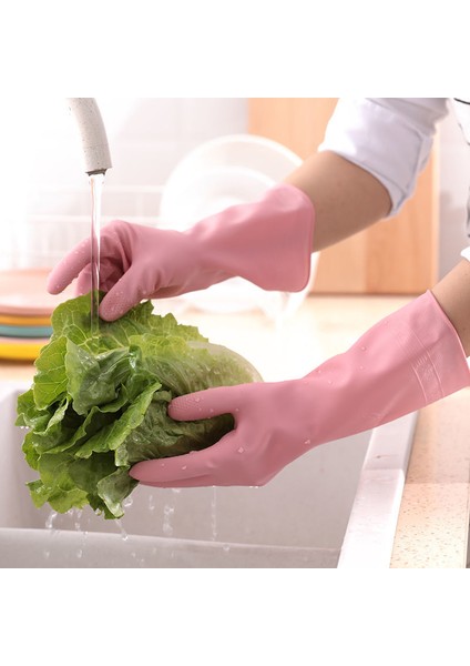 Pembe 3 Çift Tarzı M Boyutu Ev Yıkama Eldiveni Erkek ve Kadın Su Geçirmez Ekstra Kalın Dayanıklı Mevsimler Temizlik Mutfak Çamaşır Lastik (Yurt Dışından) fırsatları
