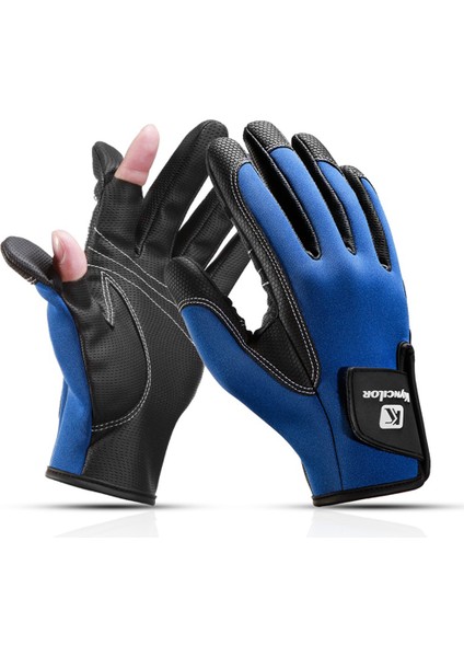 Mavi Stil L Boyutu Kış Çok Fonksiyonlu Sıcak Balıkçılık Eldivenleri 3 Parmaklı Açık Hava Termal Polar Kaymaz Dayanıklı Tam Parmak Balıkçılık Eldivenleri (Yurt Dışından)