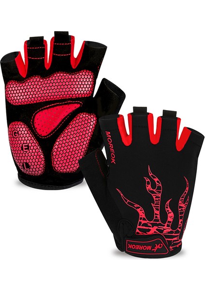 050-KIRMIZI Tarzı L Boyutu Erkek Bisiklet Eldiveni, Yarım Parmak Bisiklet Eldiveni Yol Bisikleti Eldiveni Jel Ped Şok Emici Kaymaz Nefes Alabilir Mtb Eldiven Kadın (Yurt Dışından) fiyatları