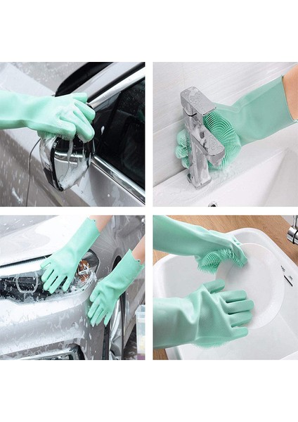 Mavi Stil Bulaşık Yıkama Temizlik Eldivenleri Sihirli Silikon Kauçuk Bulaşık Yıkama Eldivenleri Ev Temizleyici Mutfak Temizleme Aracı Ovma 1 Çift (Yurt Dışından) fiyatları