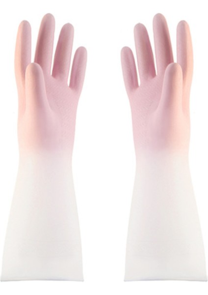 Pembe Tarzı S Beden Lateks Bulaşık Eldiveni Ekstra Uzun Kalın Kaymaz Dayanıklı Mutfak Ev Işleri Temizlik Araba Yıkama Giysi Kauçuk Eldivenler (Yurt Dışından) indirimleri