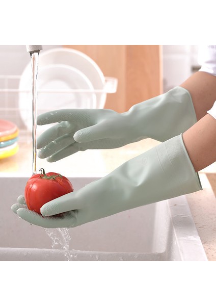 Yeşil 5 Çift Stili M Boyutu Ev Yıkama Eldiveni Erkek ve Kadın Su Geçirmez Ekstra Kalın Dayanıklı Mevsimlik Mutfak Çamaşır Lastik Ince Süt Temizliği (Yurt Dışından) indirimleri