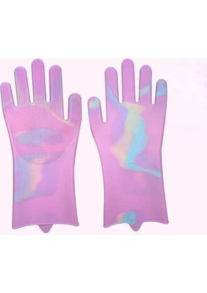 Siyah Stil Düzenli Stil Evde Çok Fonksiyonlu Silikon Temizlik Eldiveni Bulaşık Fırçası Temizlik Tanrıları Yapışmaz Yağ Yalıtımı Anti-Yakma (Yurt Dışından)