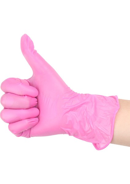 10 Adet Tarzı M Boyutu Pembe Vinil Tek Kullanımlık Eldiven Latex ve Toz Korumasız Muayene Eldivenleri Temizlik Gıda Hazırlığı Mutfak Kullanımı Nitril (Yurt Dışından)