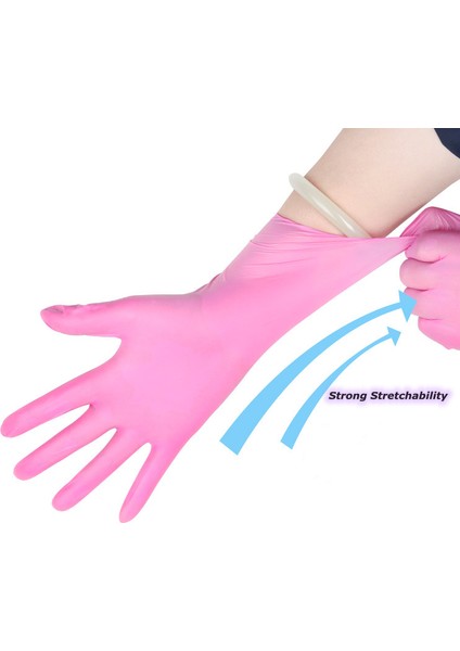10 Adet Tarzı M Boyutu Pembe Vinil Tek Kullanımlık Eldiven Latex ve Toz Korumasız Muayene Eldivenleri Temizlik Gıda Hazırlığı Mutfak Kullanımı Nitril (Yurt Dışından)
