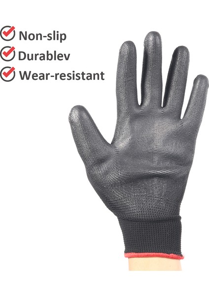 Siyah 30 Çift Stili Xl Boyutu Nitril Güvenlik Kaplamalı Iş Eldivenleri, Pu Eldivenler ve Avuç Kaplamalı Mekanik Iş Eldivenleri - Ce EN388 (Yurt Dışından) fırsatları