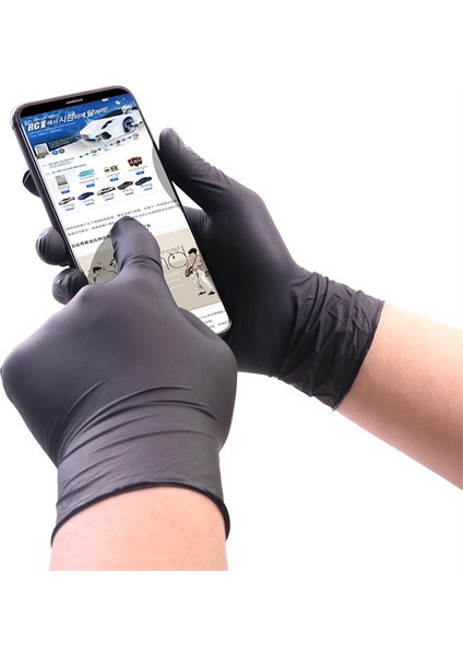 100 Pcs Tarzı S Beden 100 Paket Tek Kullanımlık Siyah Nitril Eldiven Ev Temizliği Iş Güvenliği Aletleri Bahçe Eldiven Mutfak Pişirme Araçları Dövme Eldiveni (Yurt Dışından) indirimleri