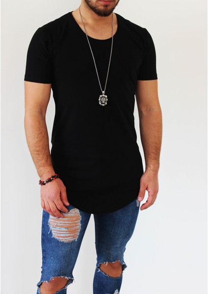 Erkek Long Fit Tişört - Long Tişört - Long Kesim Tişört - Oval Kesim Long Tişört - Uzun Kesim Erkek Tişört - Erkek Longline Tişört indirimleri